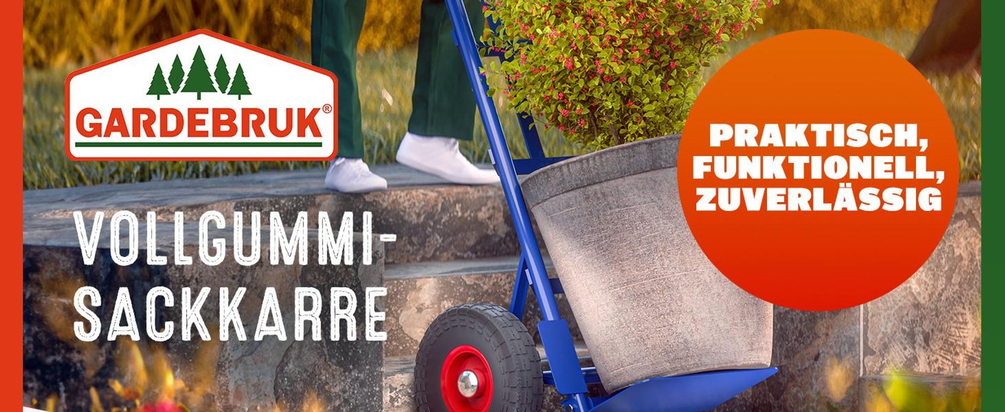 GARDEBRUK Sackkarre Klappbar 200kg Vollgummireifen Transportkarre