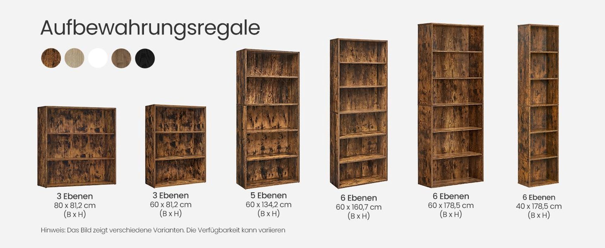 VASAGLE Bücherregal, mit 6 Ebenen, Standregal, Aufbewahrungsregal, für Wohnzimmer, Büro, Schlafzimmer, Arbeitszimmer, 24 x 40 x 178,5 cm