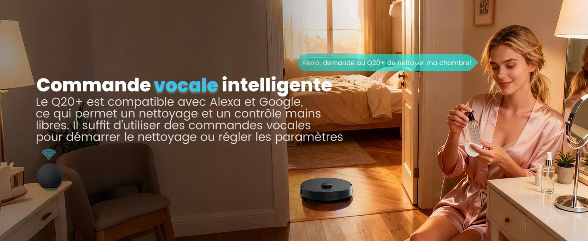 Robot aspirateur AIRROBO Q20 Plus avec station d'aspiration 3,5 L, robot aspirateur 8000 Pa avec fonction de nettoyage, navigation laser, cartographie de plusieurs étages