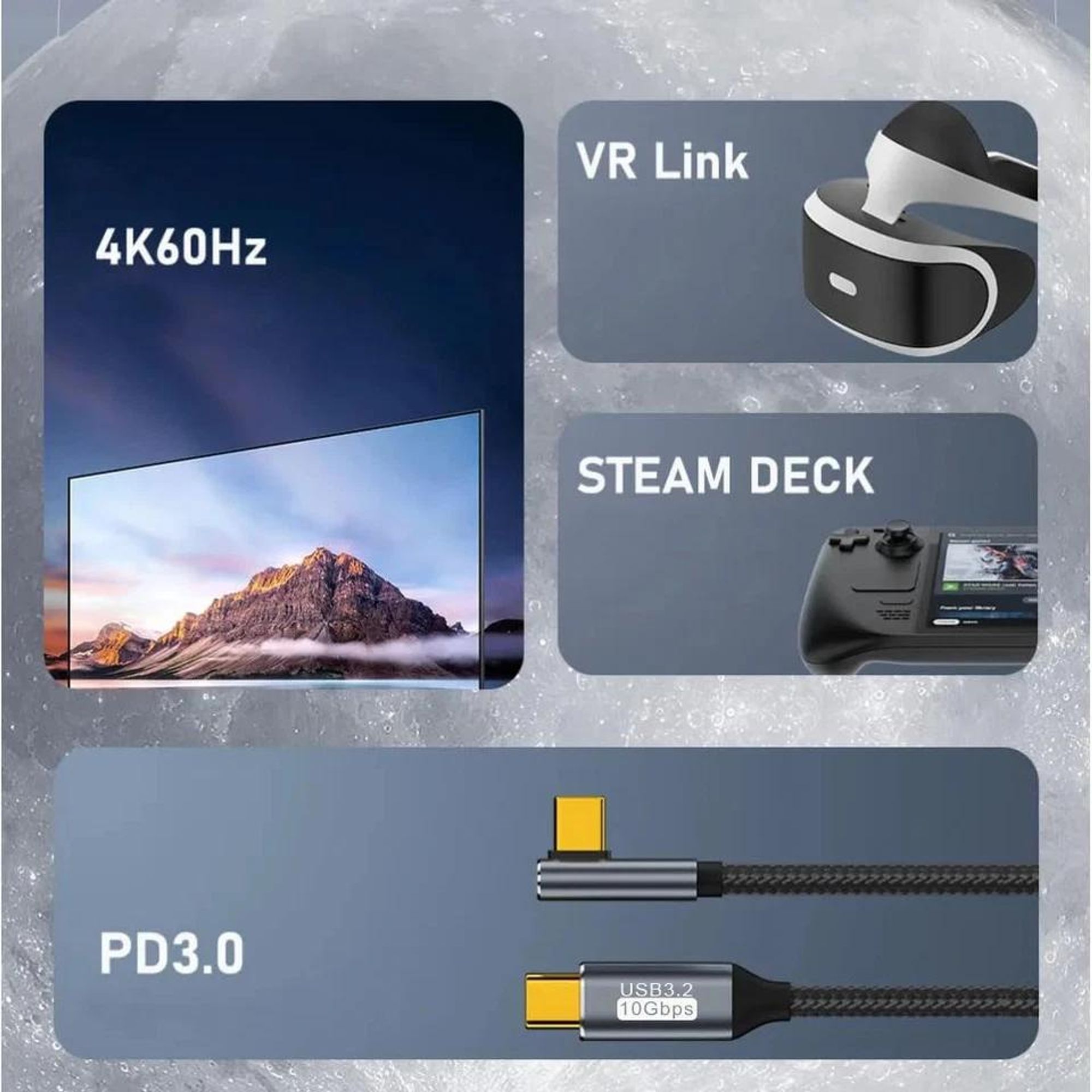 USB C-C 3.2 Ladekabel Kabel PD 100W Schnellladekabel Laptop Datenkabel gewinkelt