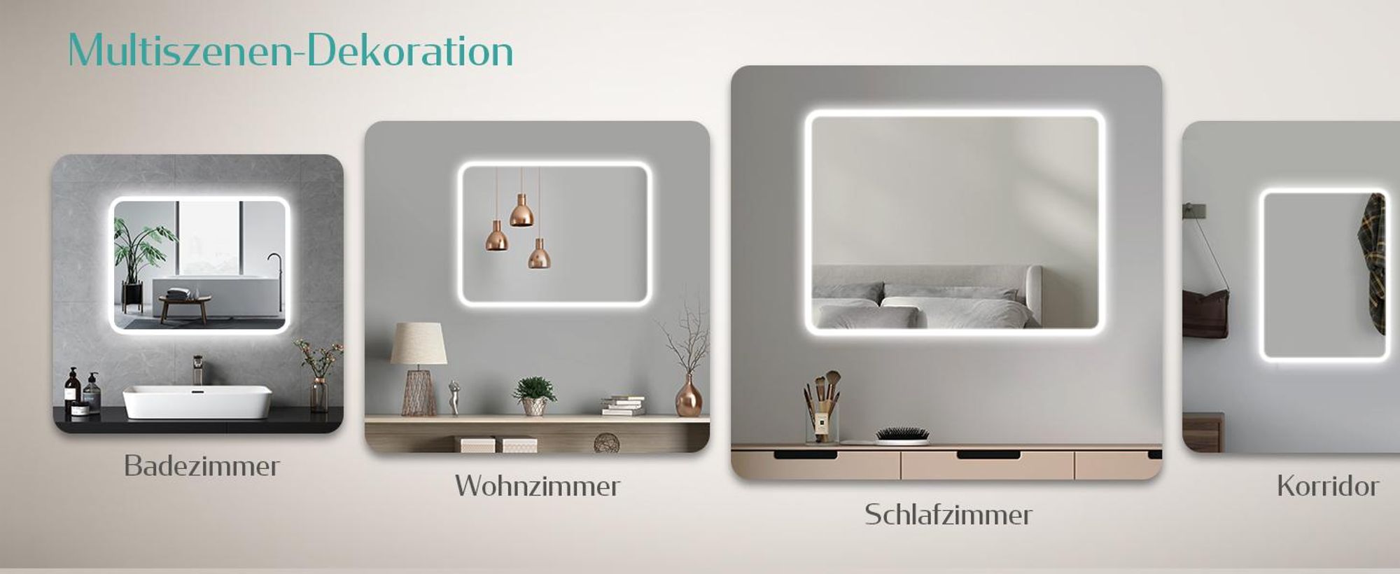EMKE LED Badspiegel 100x60cm mit Beleuchtung 3 Lichtfarbe kaltweiß Neutral Warmweiß Lichtspiegel Badezimmerspiegel mit Touchschalter