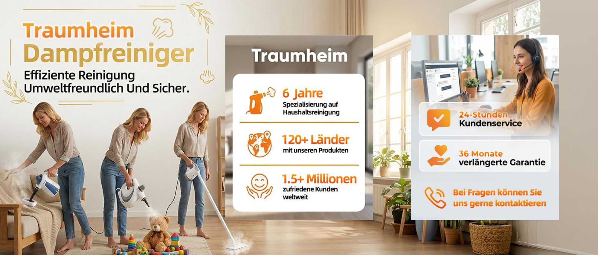 Dampfreiniger, Handdampfreiniger für das Haus Mehrzweck, 3 Bar Dampfdruck 350ML 1200W chemikalienfreier, Reinigung von Küche, Böden, Fliesen, Sofas