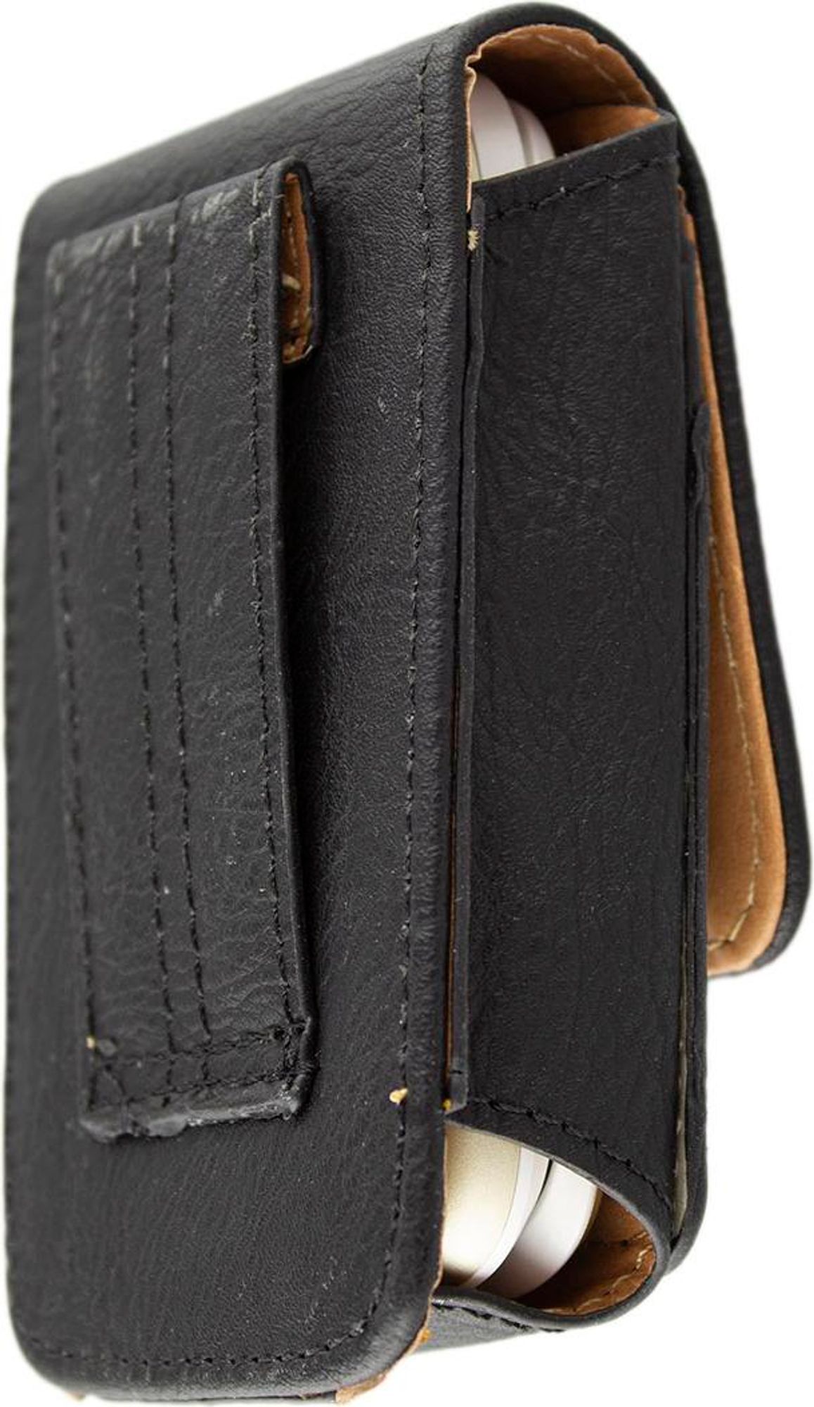 caseroxx Ledertasche mit Gürtelschlaufe für Orange  in schwarz Bild 4