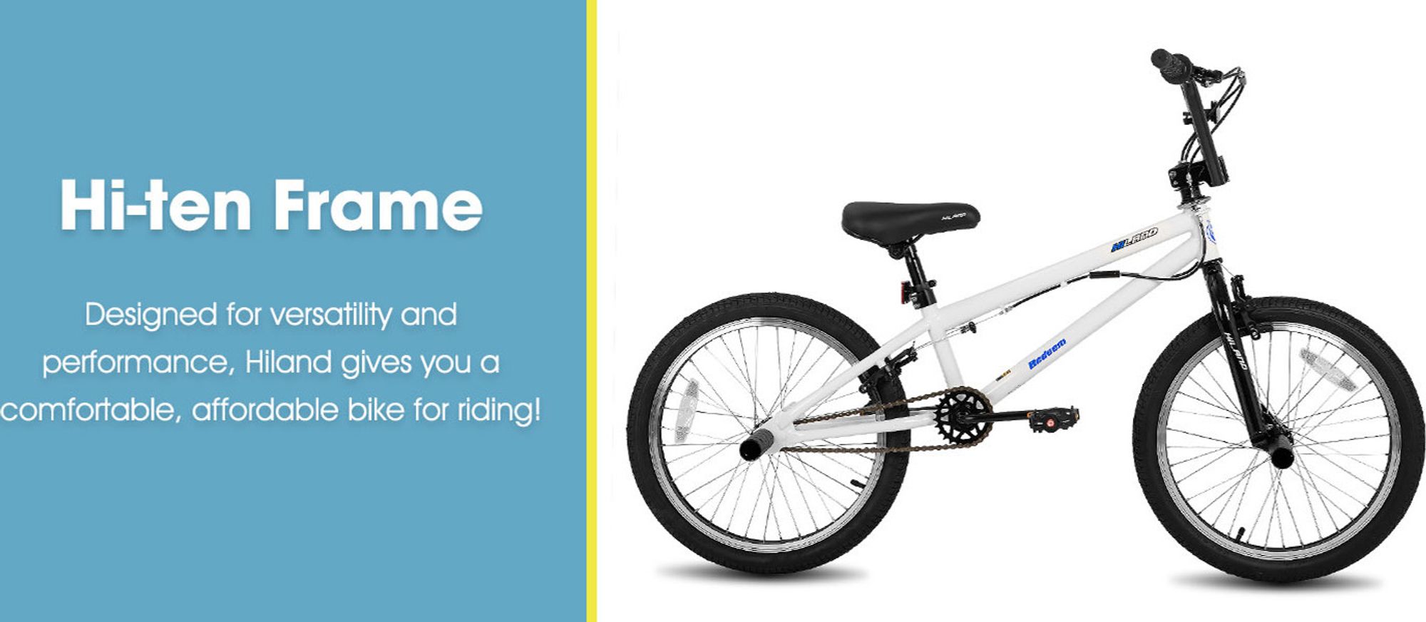 Hiland 20 Zoll Kinder BMX Fahrrad für Jungen Mädchen, 360 Grad Rotor Freestyle, 4 Pegs Single Speed Kinder BMX Fahrrad,Doppel-U-Bremse, Rot