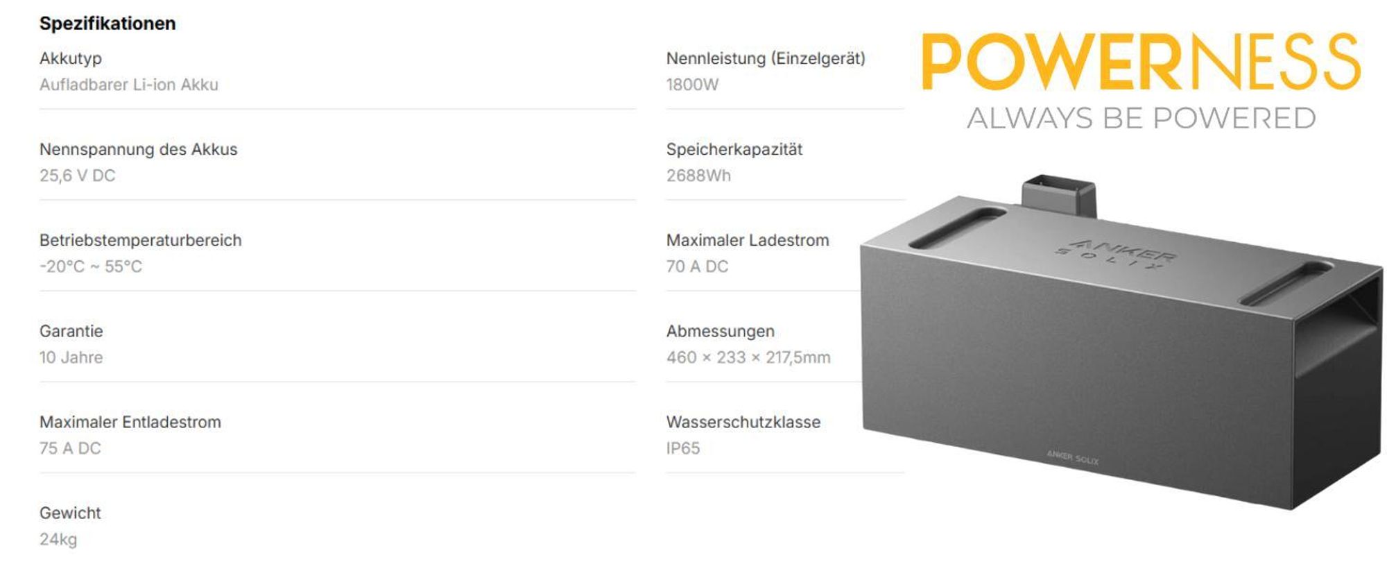 Anker BP2700 Erweiterungsakku 2.7 kWh für Anker SOLIX Solarbank 3 E2700 Pro/Solarbank 2 E1600 Pro/Plus/AC für Balkonkraftwerk (0% MwSt)