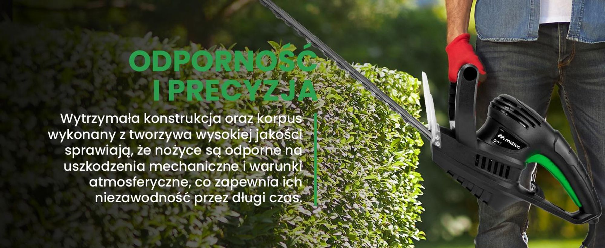 elektryczne nożyce do żywopłotu o długości 50cm z osłoną rąk