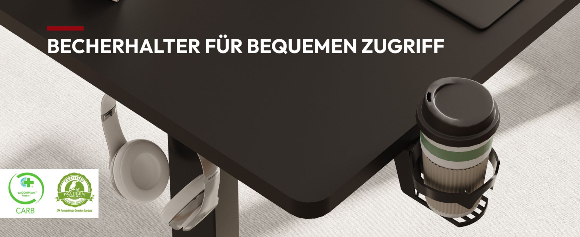 SANODESK Höhenverstellbarer Schreibtisch elektrisch 4 Memory-Funktion Antikollisionsschutz, 70kg Tragkraft, mit Haken und Ablagebox 110x54cm(Schwarz)