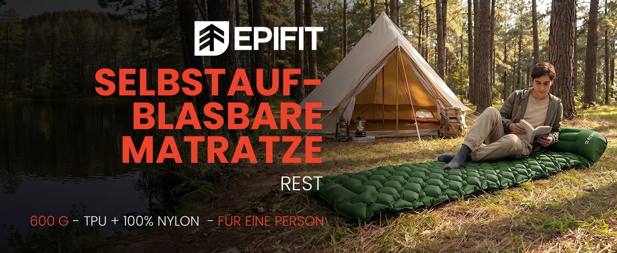 Grüne Isomatte Selbstaufblasende Matratze Tourist Luftmatratze