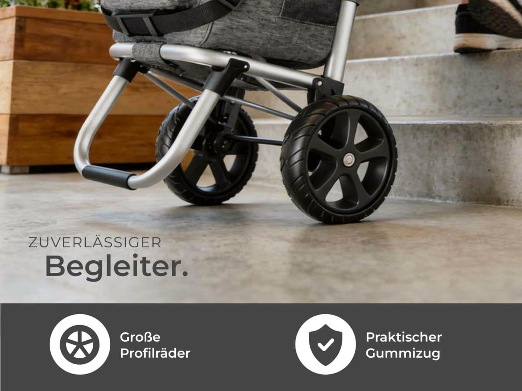 tectake Einkaufstrolley 3-in-1 klappbar mit Kühltasche 56L 30kg Aluminium Shopper Trolley Umhängetasche Sackkarre höhenverstellbar