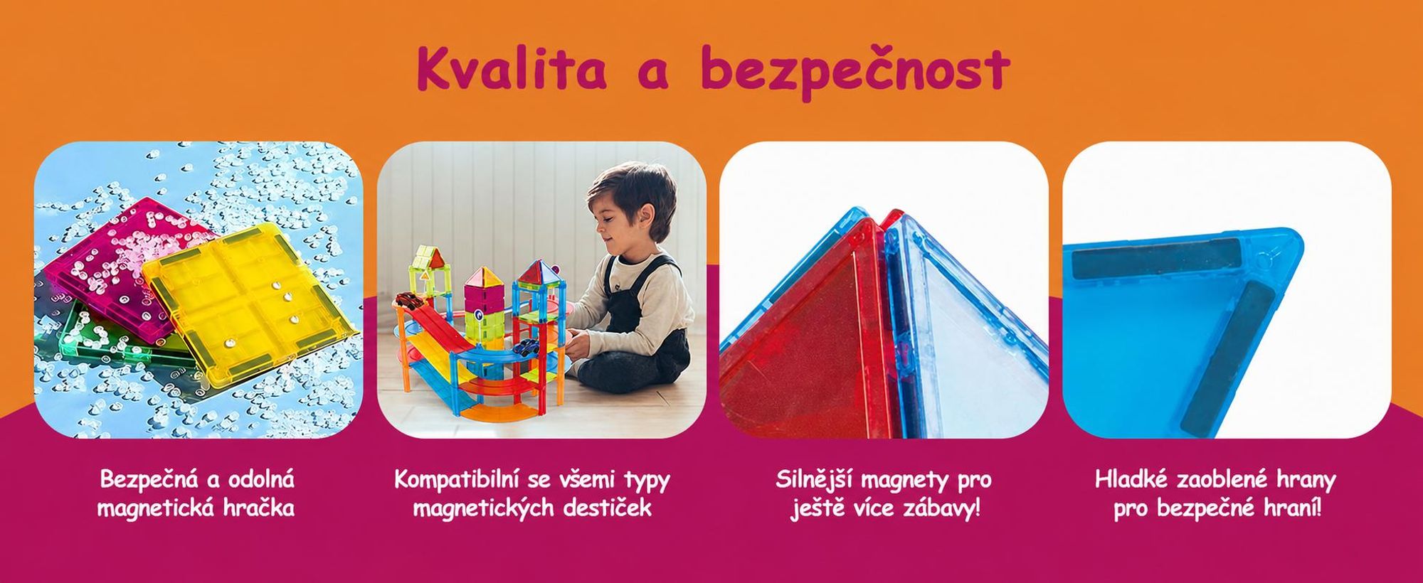 Olvy magnetické stavebnice Montessori - 126 magnetických kostek pro děti od 3 let - stavebnice, magnetická sada, vzdělávací hračka.