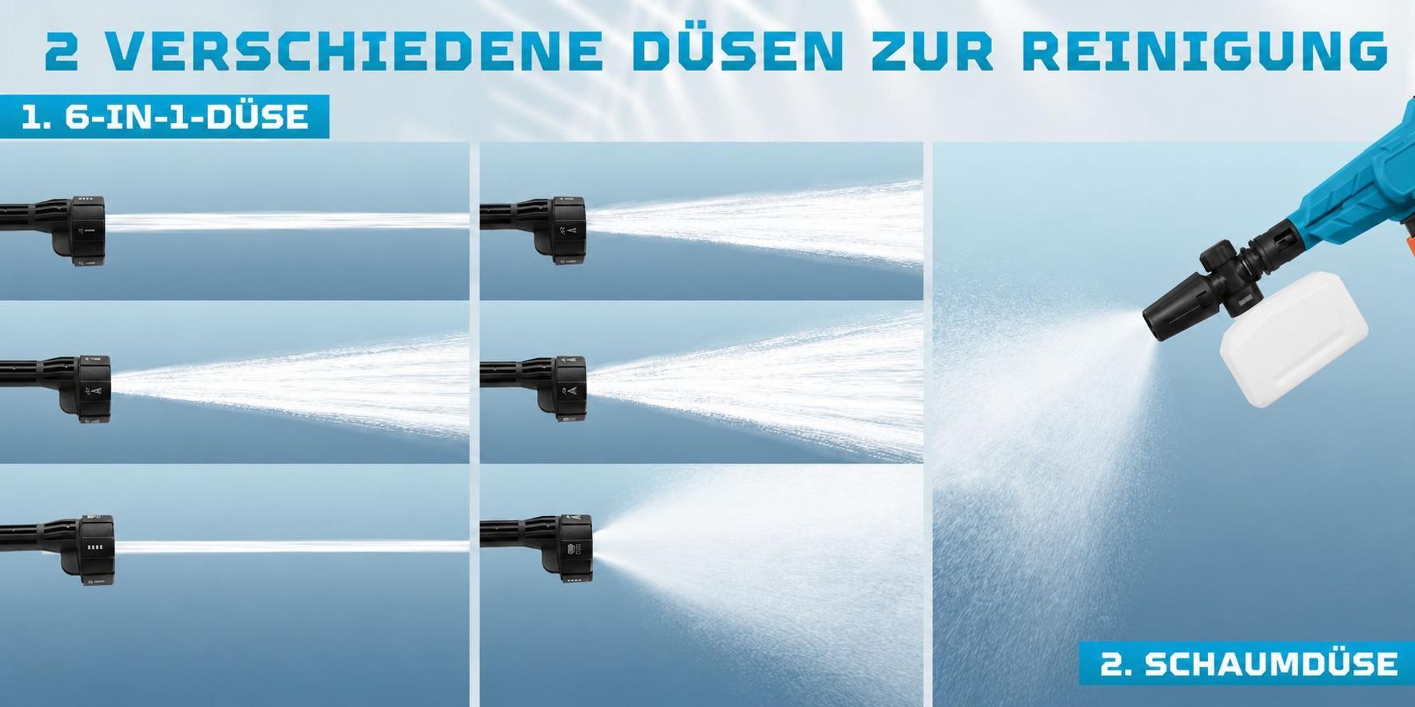 Akku Hochdruckreiniger 120 Bar, tragbarer Hochdruckreiniger kompatibel mit Makita G 18V Akkus, 6-in-1 Düse, 5 m Schlauch, für Auto & Garten, ohne Akku
