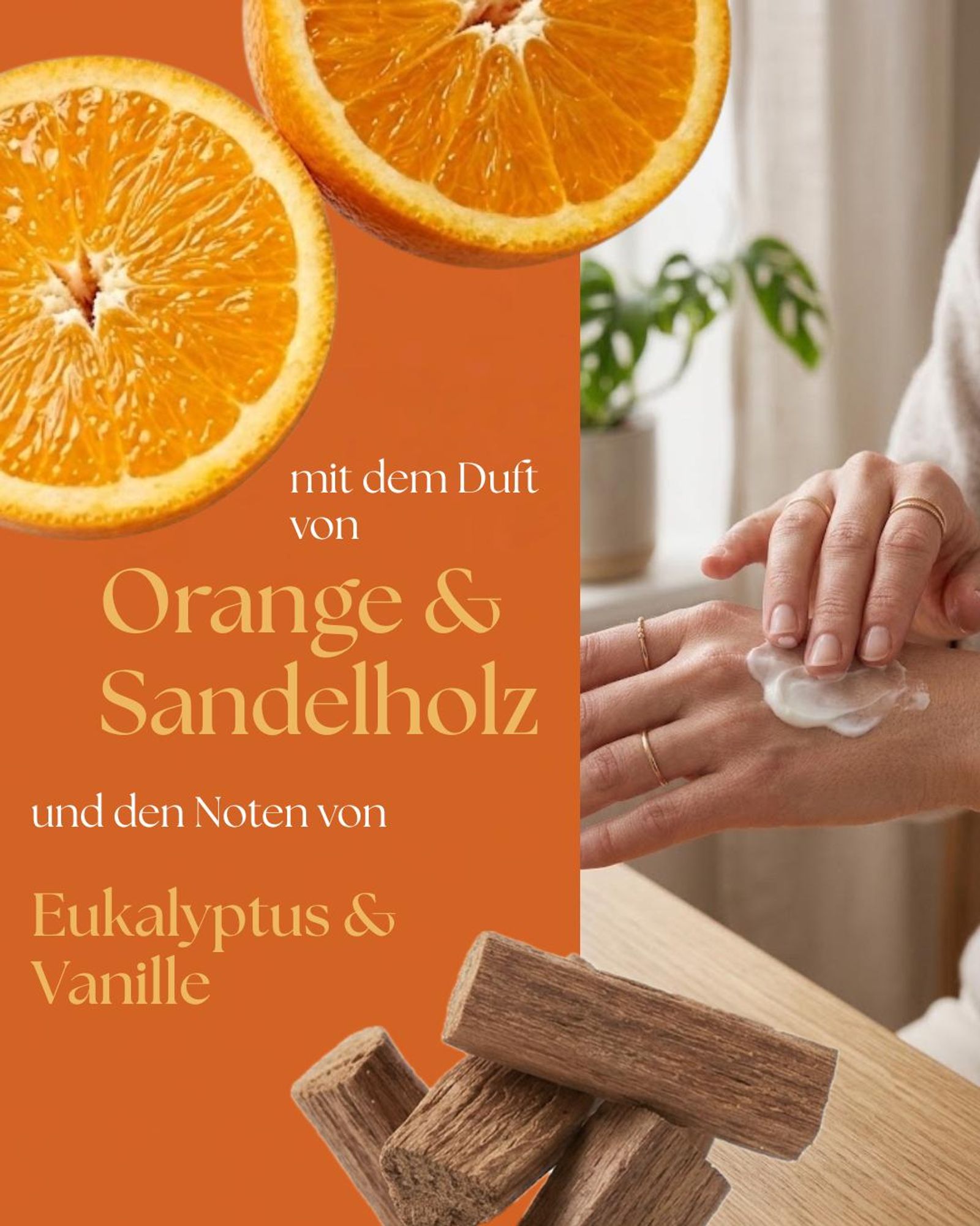 VALENTIN Kosmetik Handcreme Orange & Sandelholz mit Sheabutter, Aloe Vera, Kamillenblütenextrakt & Vitamin E 300ml