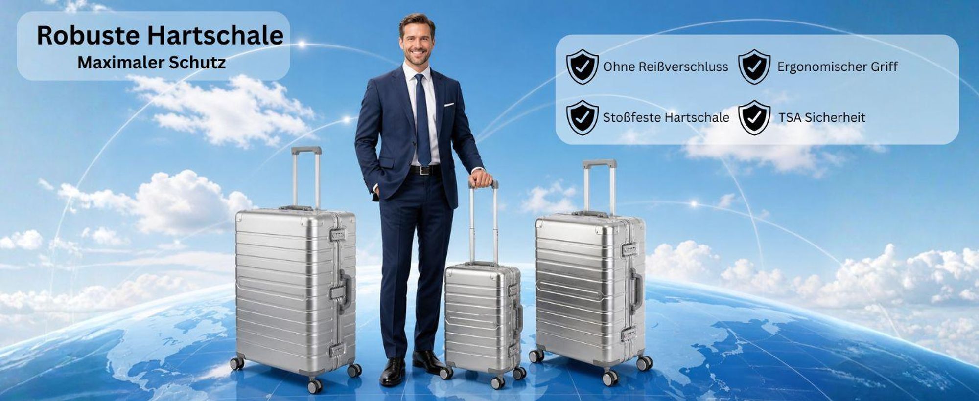 IATA Handgepäck Aluminium Koffer für Business Reisen und Vielflieger