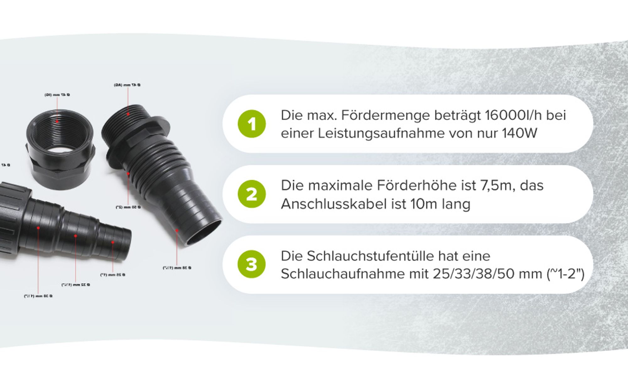 SunSun CTP-16000 SuperECO Teichpumpe 16.000 l/h / 140 W, energiesparende Filterpumpe, Bachlaufpumpe für Koiteiche, Umwälzpumpe, Gartenteichpumpe