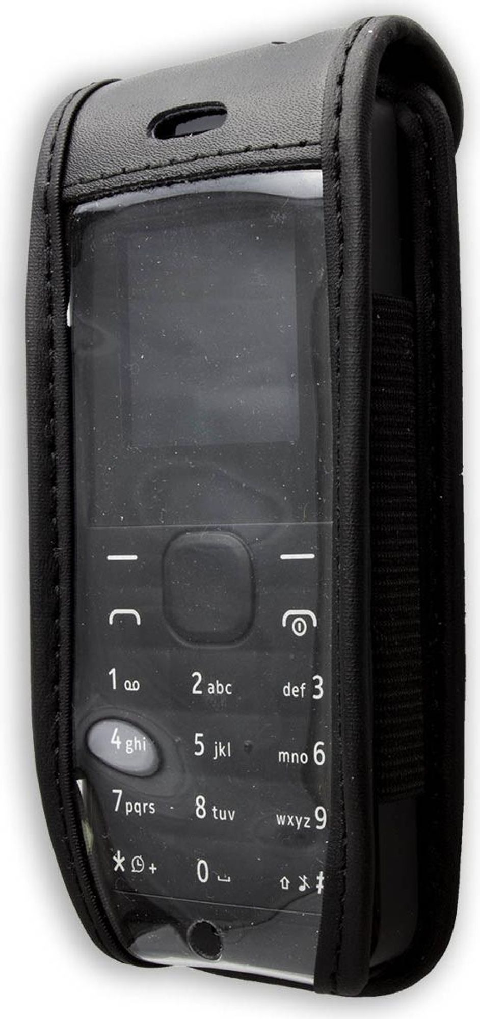 caseroxx Ledertasche mit Gürtelclip kompatibel mit Nokia 105 aus Echtleder, Tasche mit Gürtelclip und Sichtfenster Bild 1