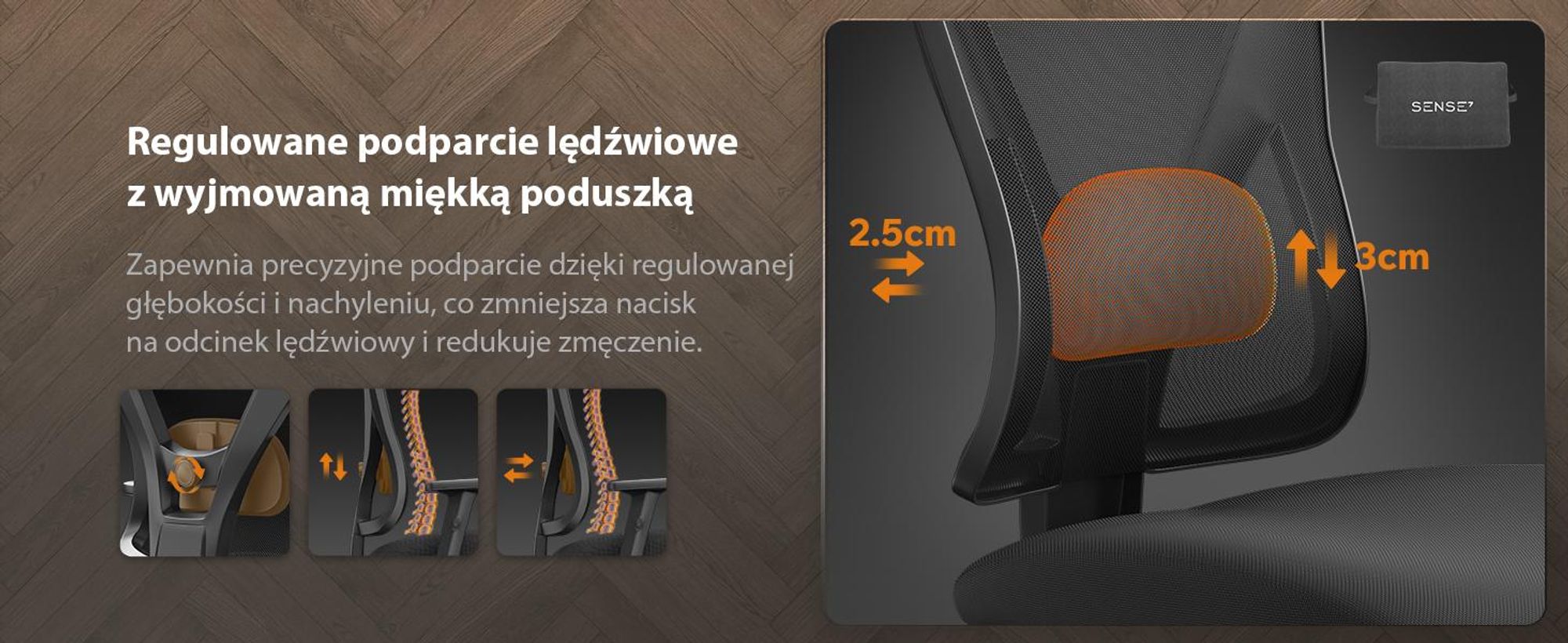 SENSE7 Tone Ergonomiczne krzesło biurowe Krzesło do biurka Krzesło obrotowe z regulacją wysokości, zagłówkiem i podłokietnikami, nośność do 130 kg, siatka, kolor czarny