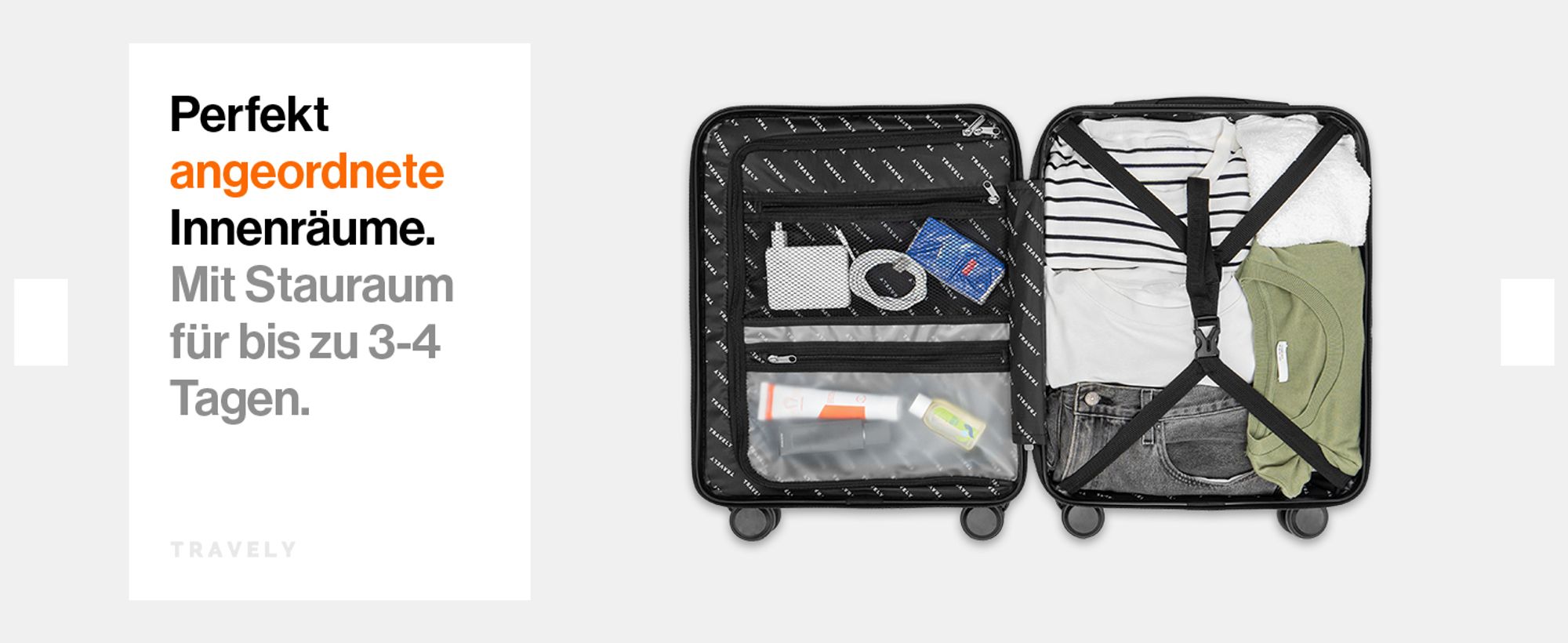 TRAVELY Premium Koffer Set: 77cm, 67cm & 55cm Handgepäck Koffer in einem Set, sehr robuste Reisekoffer mit sanften Rollen & TSA Schloss, Reisekoffer, Koffer & Trolleys