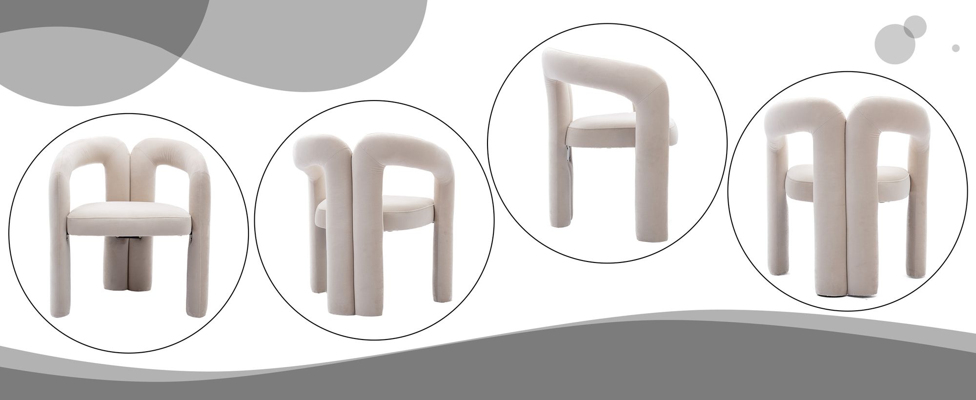 okwish Esszimmerstühle Polsterstuhl 2er Set, gepolsterte dekorative Stühle/Esszimmerstühle/Eimer Seitenstühle für Wohnzimmer Schlafzimmer, Samt Beige
