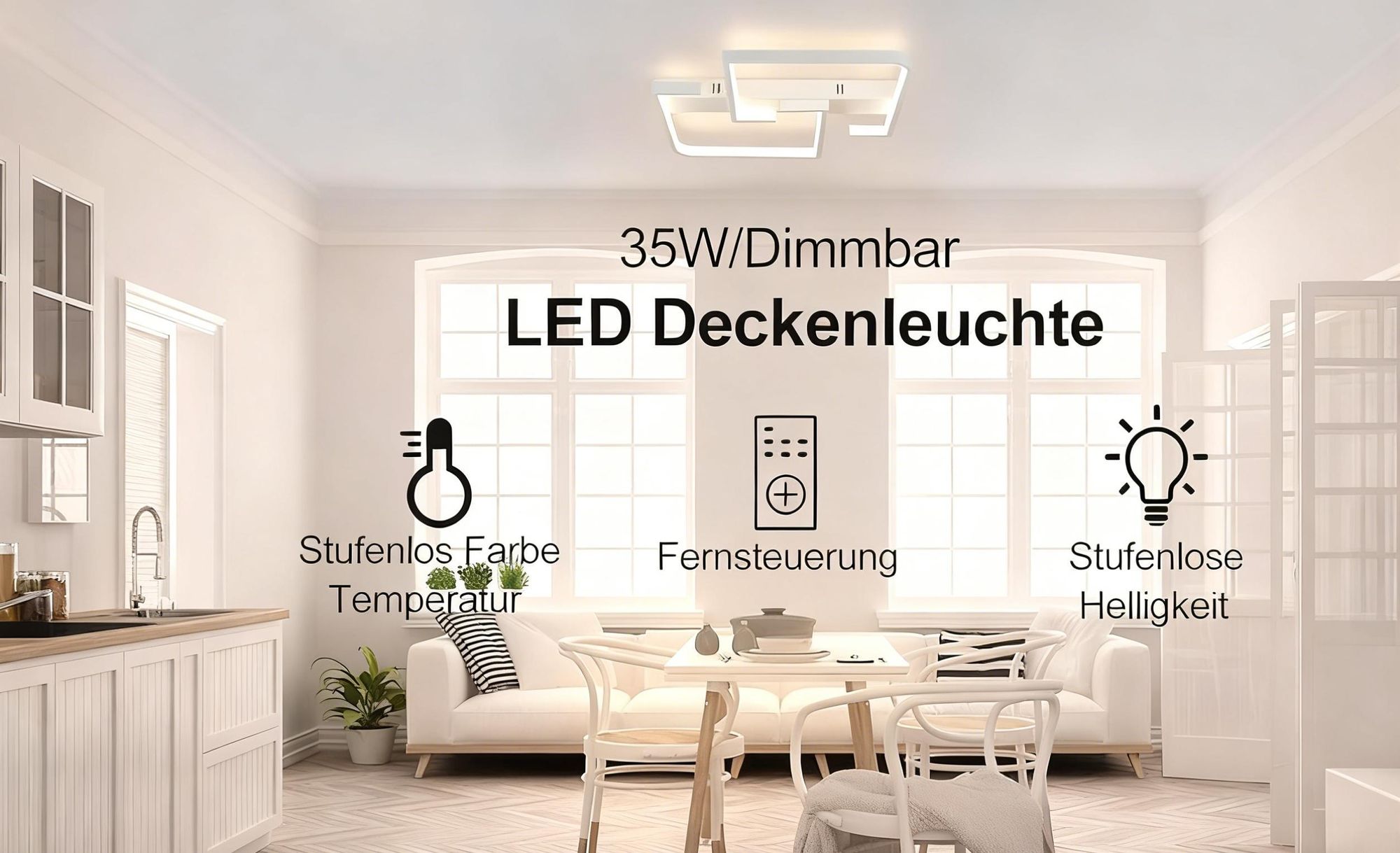 ZMH stropné svietidlo LED stropné svietidlo stmievateľné Moderné svietidlo do obývačky biele 35 W z hliníka do spálne kuchyne obývačky pracovne chodby balkóna s diaľkovým ovládaním zmena farby