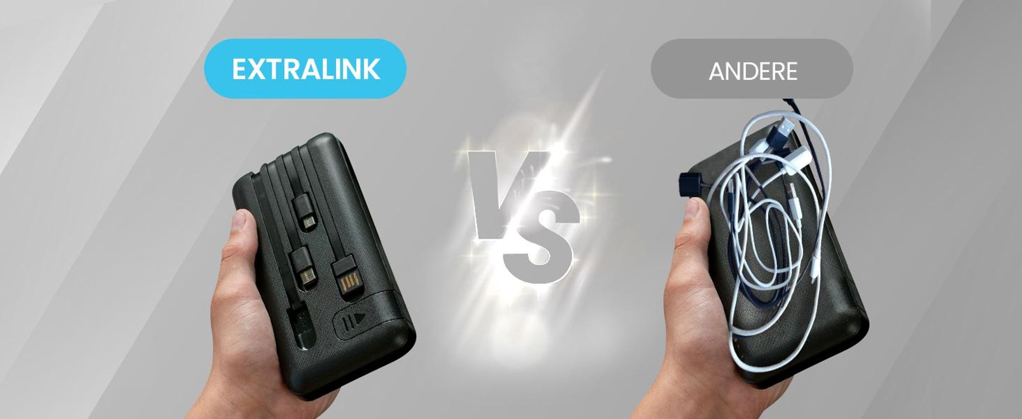 Extralink Powerbank 10000mAh USB C mit Telefonhalter