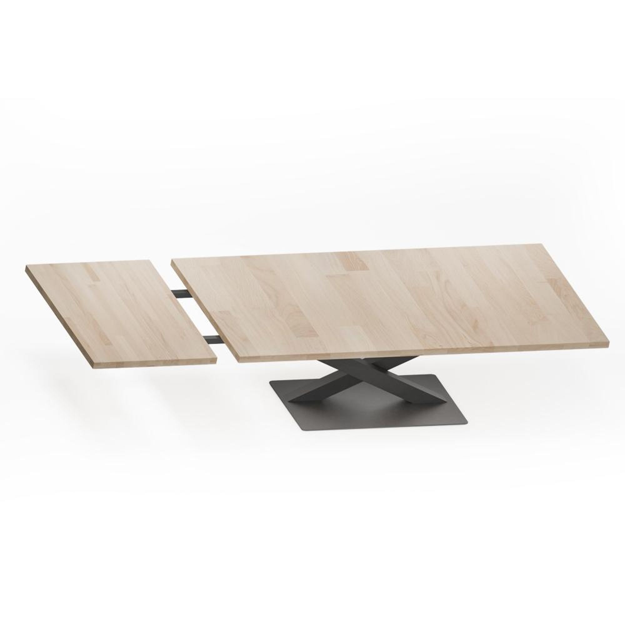 Tischverlängerung Metall – 2er Set Ausziehschienen / Ansteckplatten-Halterung – 70 cm, schwarz