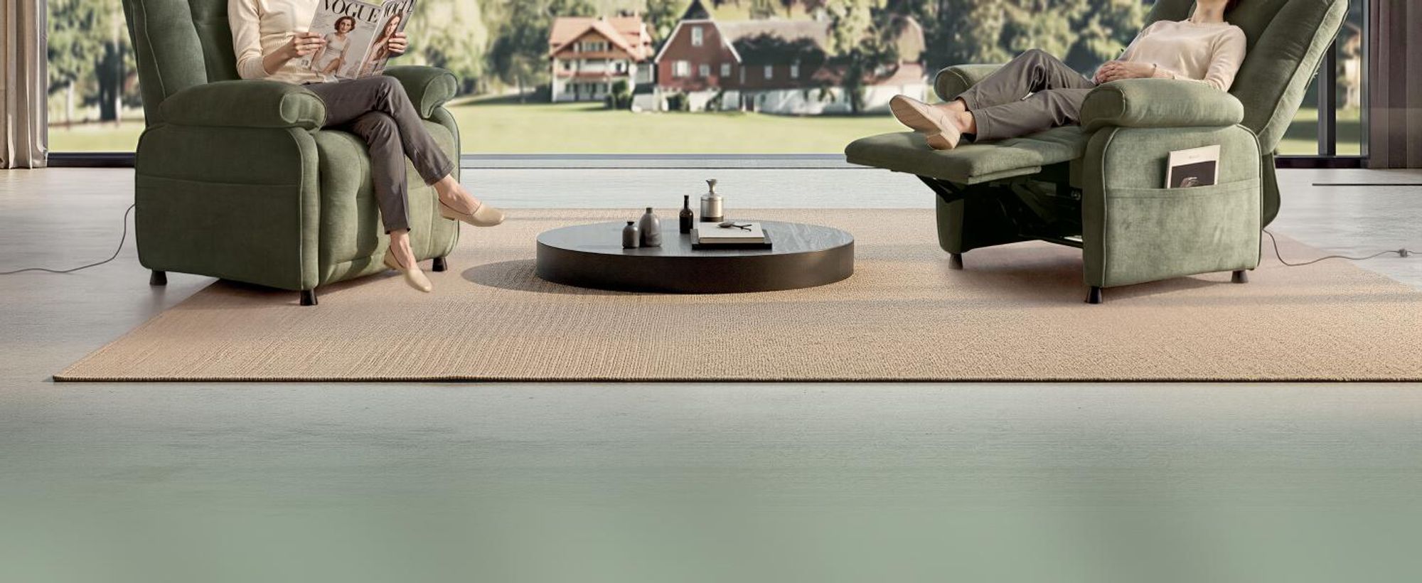 FLEXISPOT Elektrischer Relaxsessel mit Liegefunktion 105°–155° & Decke, Fernsehsessel mit Ein-Tasten-Verstellung, dick gepolstert, bis 150 kg, Grün