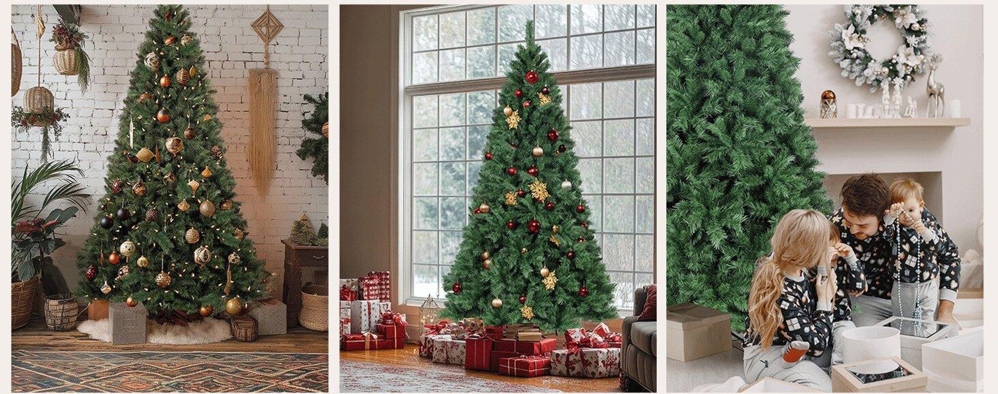 Salcar 210 cm Künstlich Weihnachtsbaum mit Klappsystem und Metallständer, Ø ca. 116 cm mit 868 Spitzen
