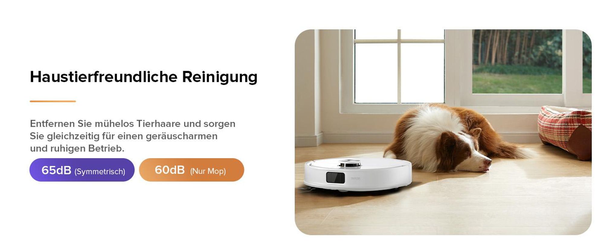Roborock Q10 S5 Saugroboter mit Wischfunktion, 10.000 Pa Staubsauger Roboter, Dual Anti-Tangle System, Auto Lifting Mopping, Ideal für Tierhaare, Weiß