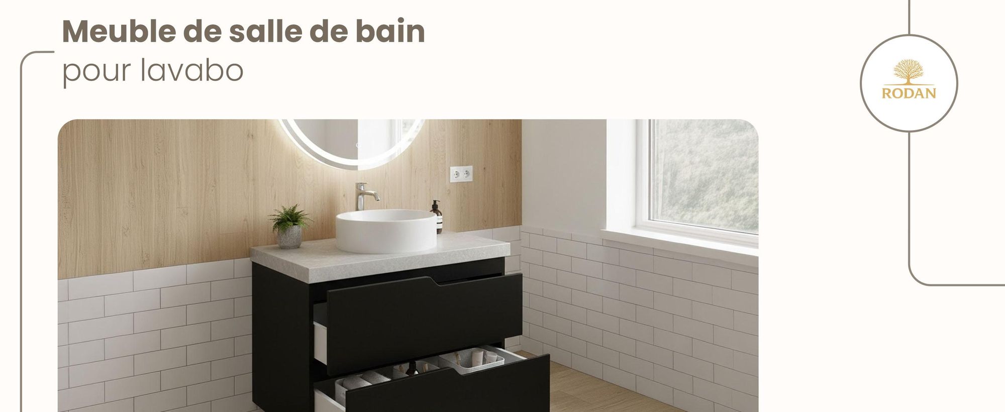 RODAN, meuble de salle de bain, armoire moderne, meuble sous vasque, meuble sous lavabo
