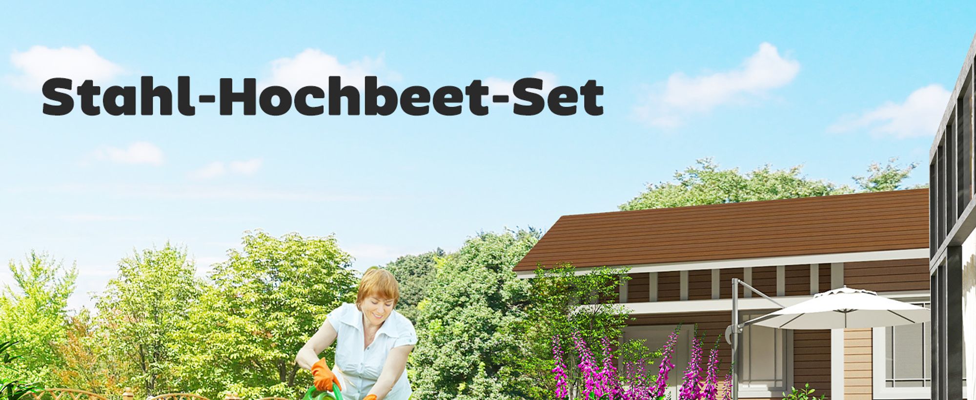 Outsunny Hochbeet Blumenhochbeet witterungsbeständig, aus Verzinkter Stahl