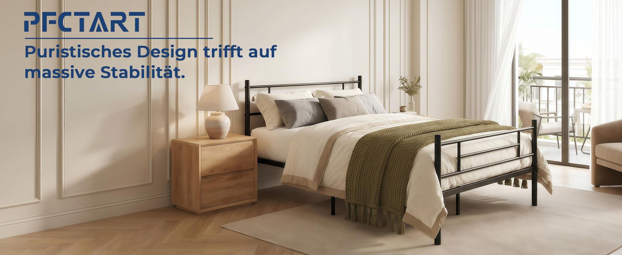 Gliese Metallbett Bettgestell 90 x 200 cm, Einzelbett Bettrahmen mit Kopfteil, Schwarz
