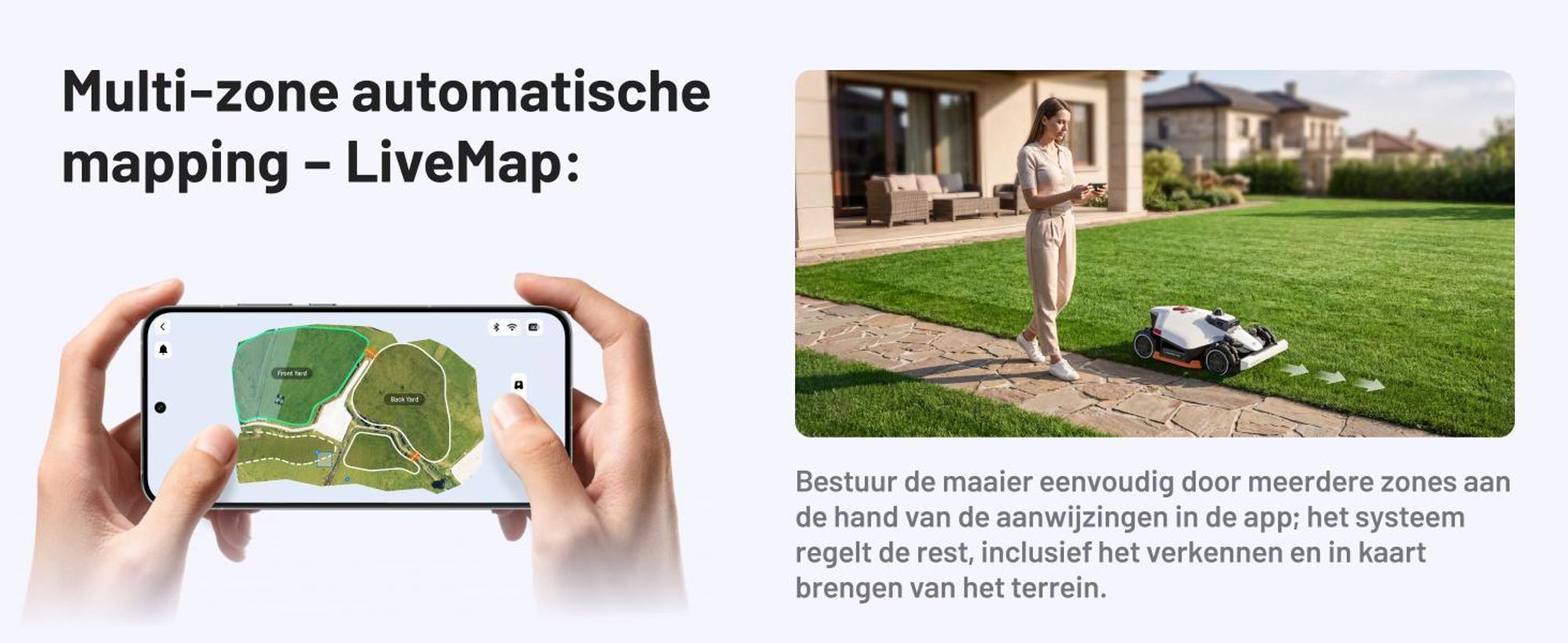 Robotmaaier Mammotion LUBA 3 AWD 3000 met wasstandaard, zonder kabel, voor 3000 m², vierwielaandrijving, hellingen tot 80%, auto-kaartgeneratie, APP