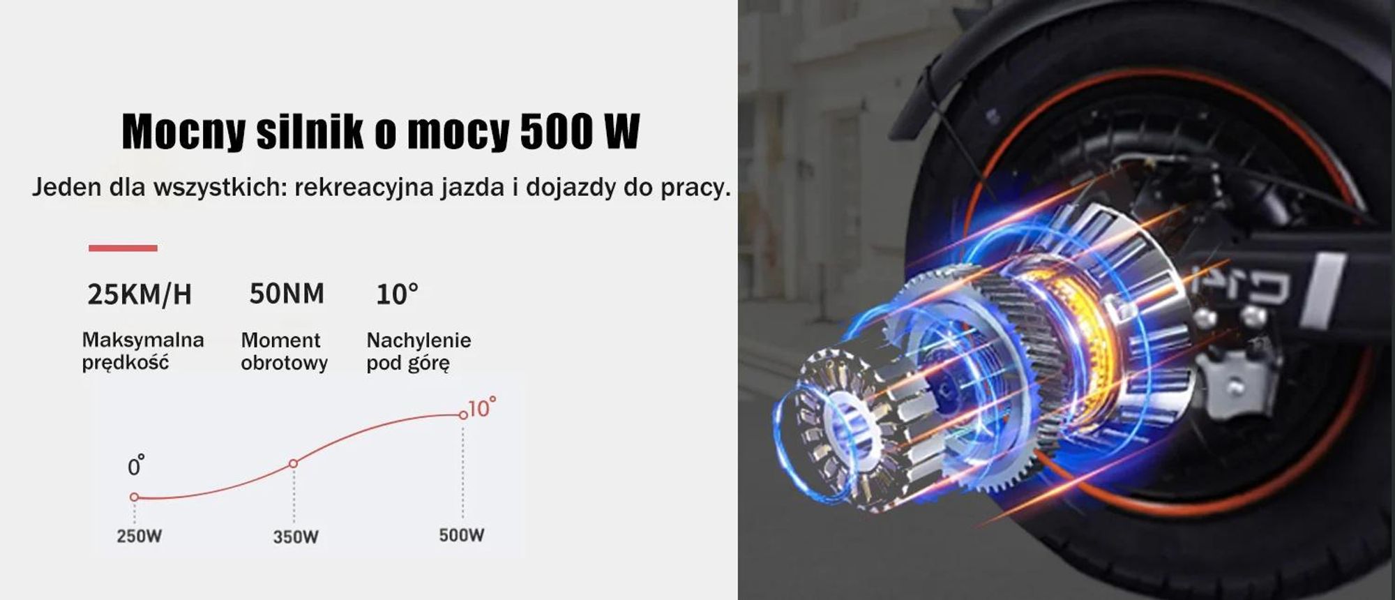 E-skuter 48V17.5Ah 14'' Z Hamulcem Tarczowym Mechanicznym I Żelazną Ramą - Czarną