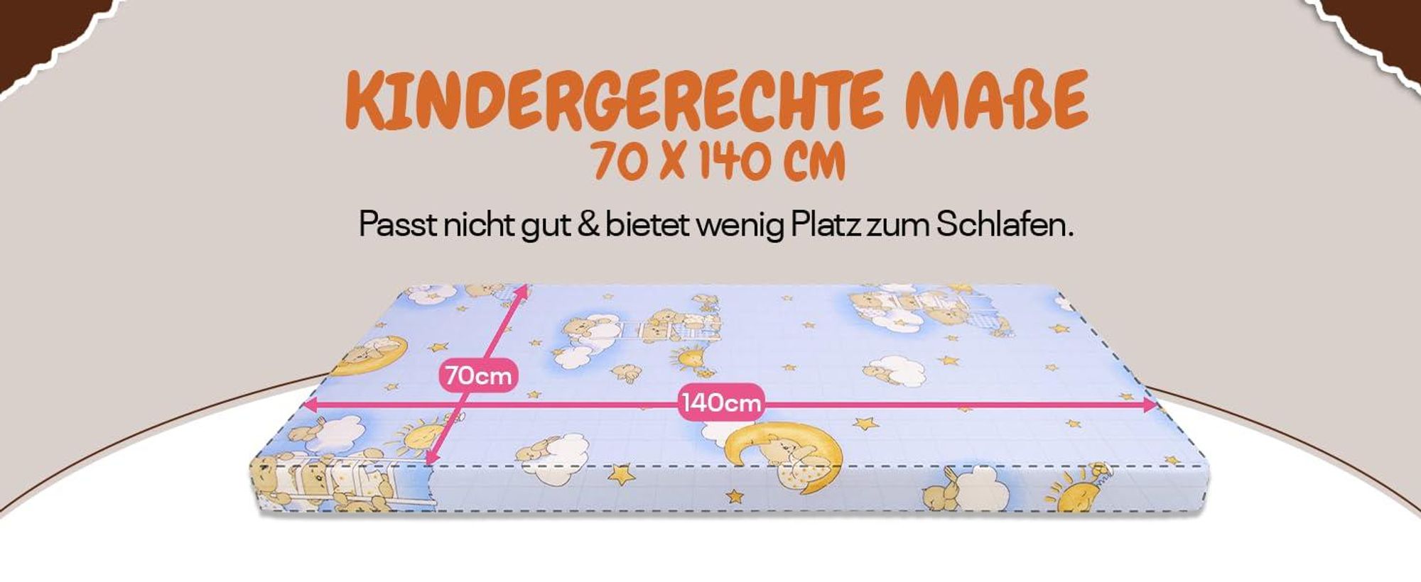 Kindermatratze | klappbare Kindermatratze | Kinder Rollmatratze | Reisebett-Schaumstoffmatratze 70x140 | Kinderbettmatratze mit Mikrofaserbezug