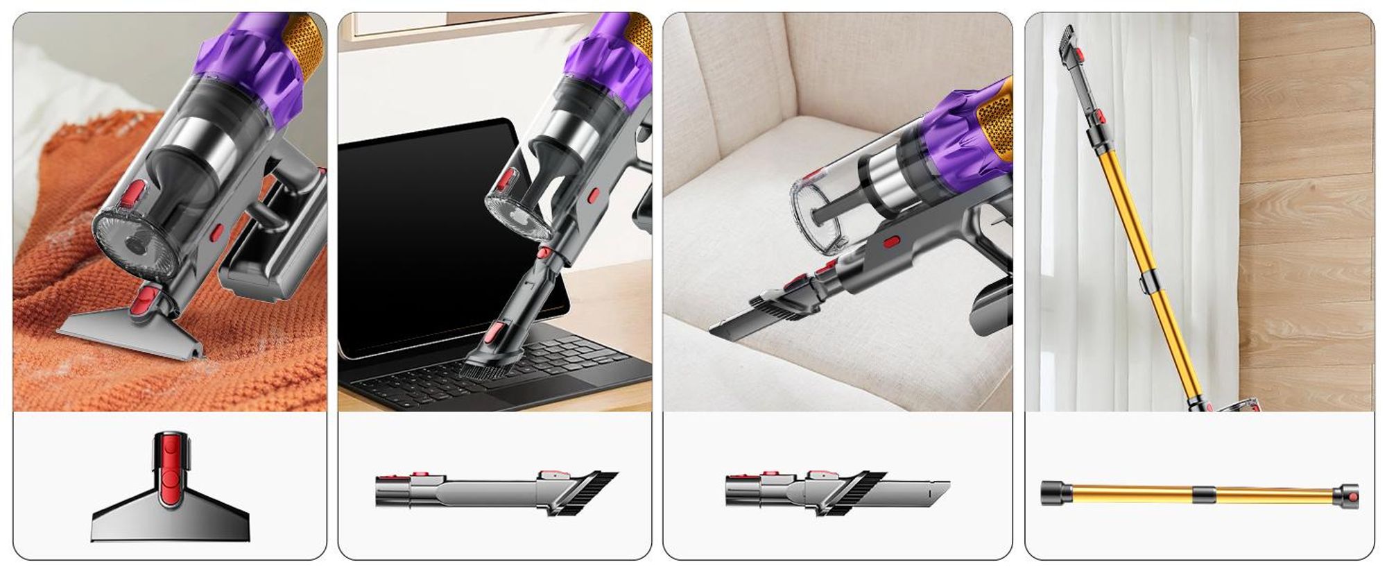 Hiazurm Akku Staubsauger, 85000Pa Staubsauger kabellos mit Touchscreen, HEPAx4, 80Min, SmartDisplay, Staubsauger, 2L, Anti-Tangle-Staubsauger