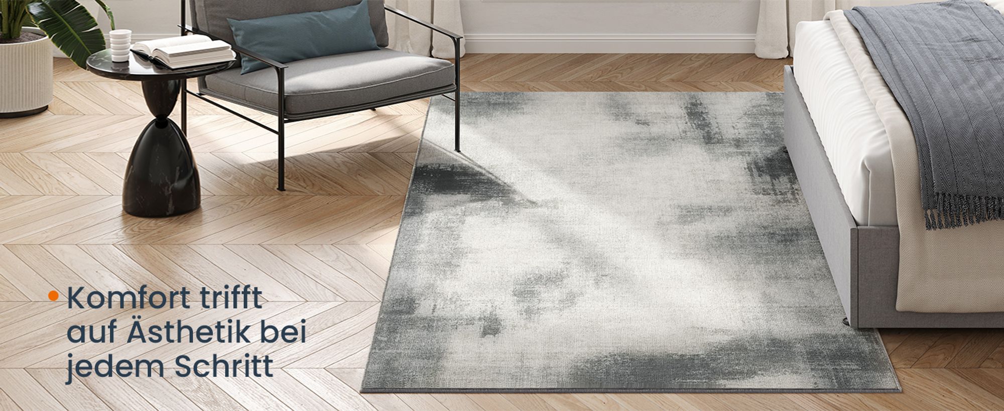 SONGMICS HOME Teppich, 160 x 230 cm, Wohnzimmerteppich, rutschfester Teppich, moderner abstrakter Stil, für Wohnzimmer, Küche, Flur, Esszimmer