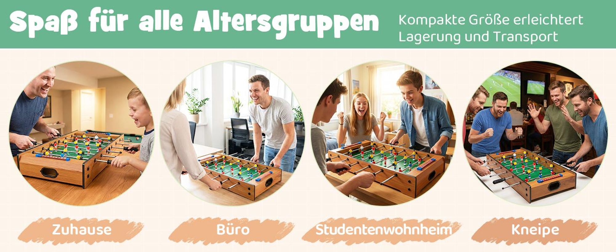 COSTWAY 2 in 1 Spieltisch, Multifunktionsspieltisch aus Holz, Multi-Spieltisch, Air Hockeytisch und Tischkicker, perfekt fuer Spielzimmer, Bars, Partys, fuer Erwachsene und Kinder