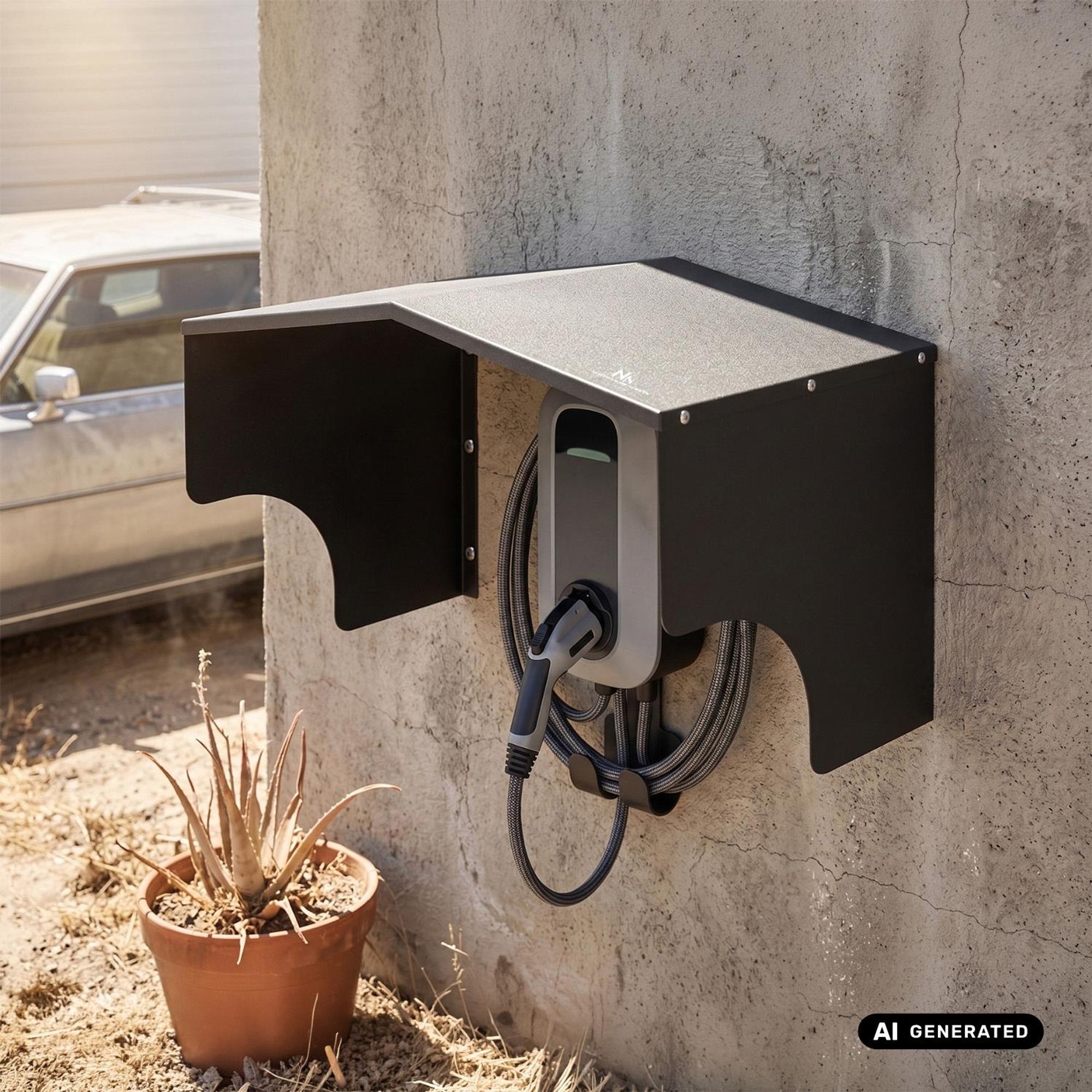 Abdeckung für Maclean-EV-Ladestation, Edelstahl Maße 28 × 32,5 × 44 cm MC-902