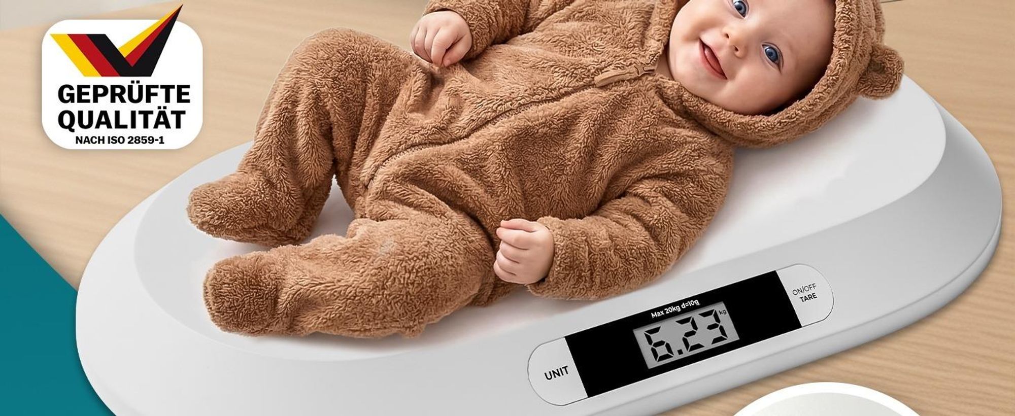 MONZANA Digitale Babywaage bis 20 Kg Säuglingswaage mit Tara-Funktion