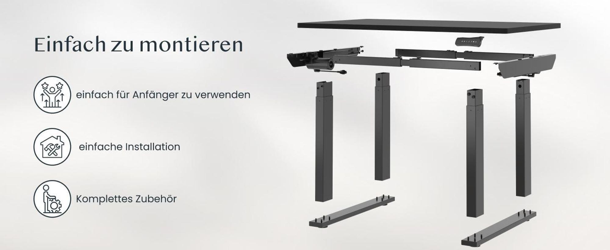FLEXISPOT Höhenverstellbarer Esstisch 180x80 cm, elektrisch, stabile 4 Beine, bis 150 kg, mit Memory-Funktion, modernes Design für Esszimmer, Braun