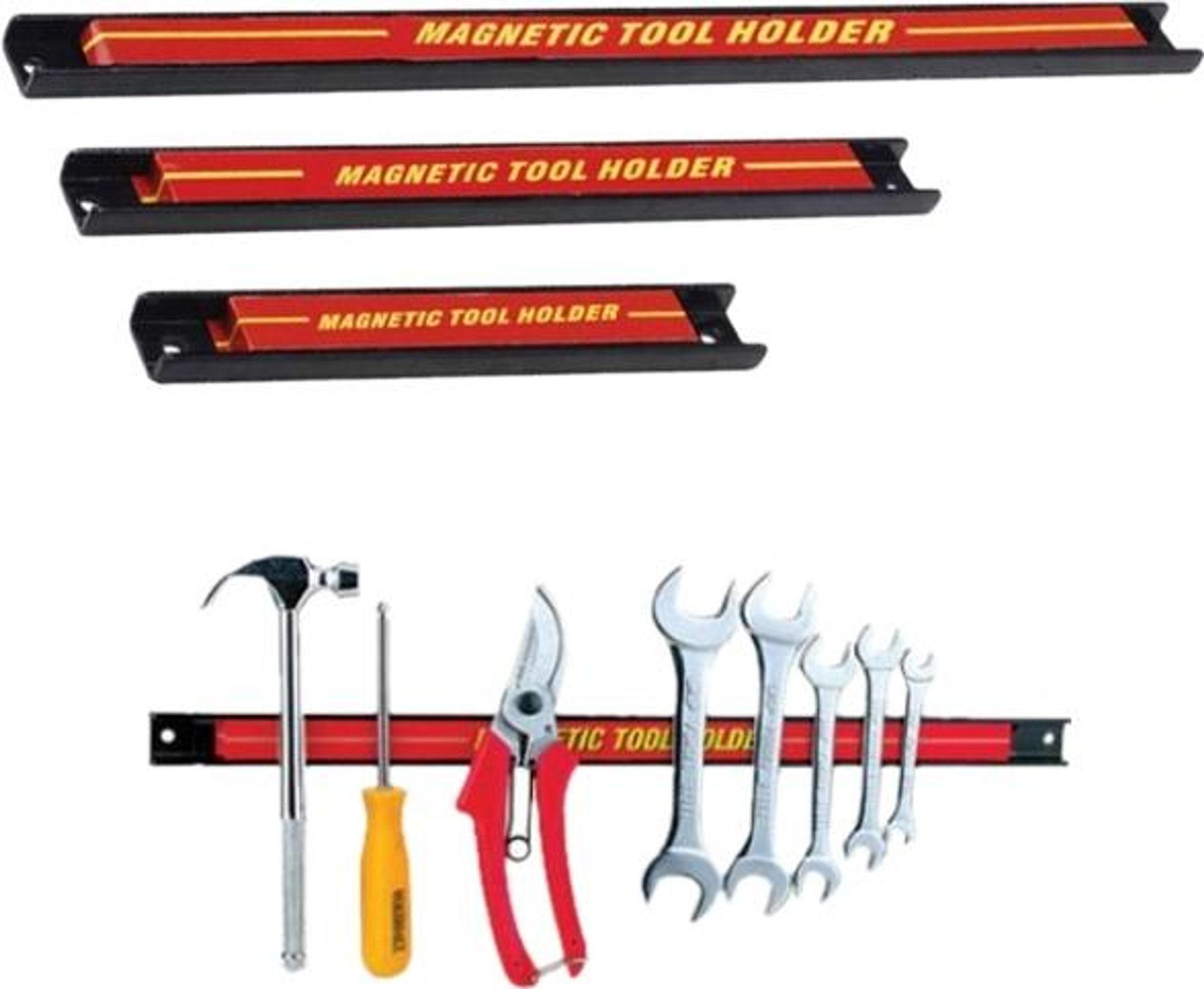 ELMAX | Magnetický držiak na náradie, do dielne, 3-dielny, nástenná magnetická lišta, magnetický držiak na náradie, magnetická lišta