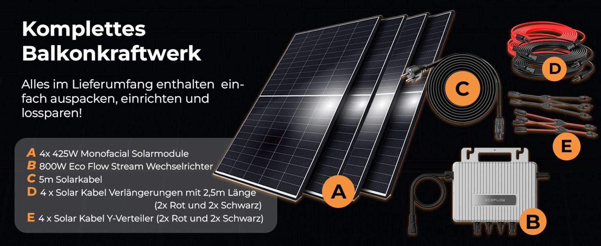 Sunniva Balkonkraftwerk 1700/800 W complete sets