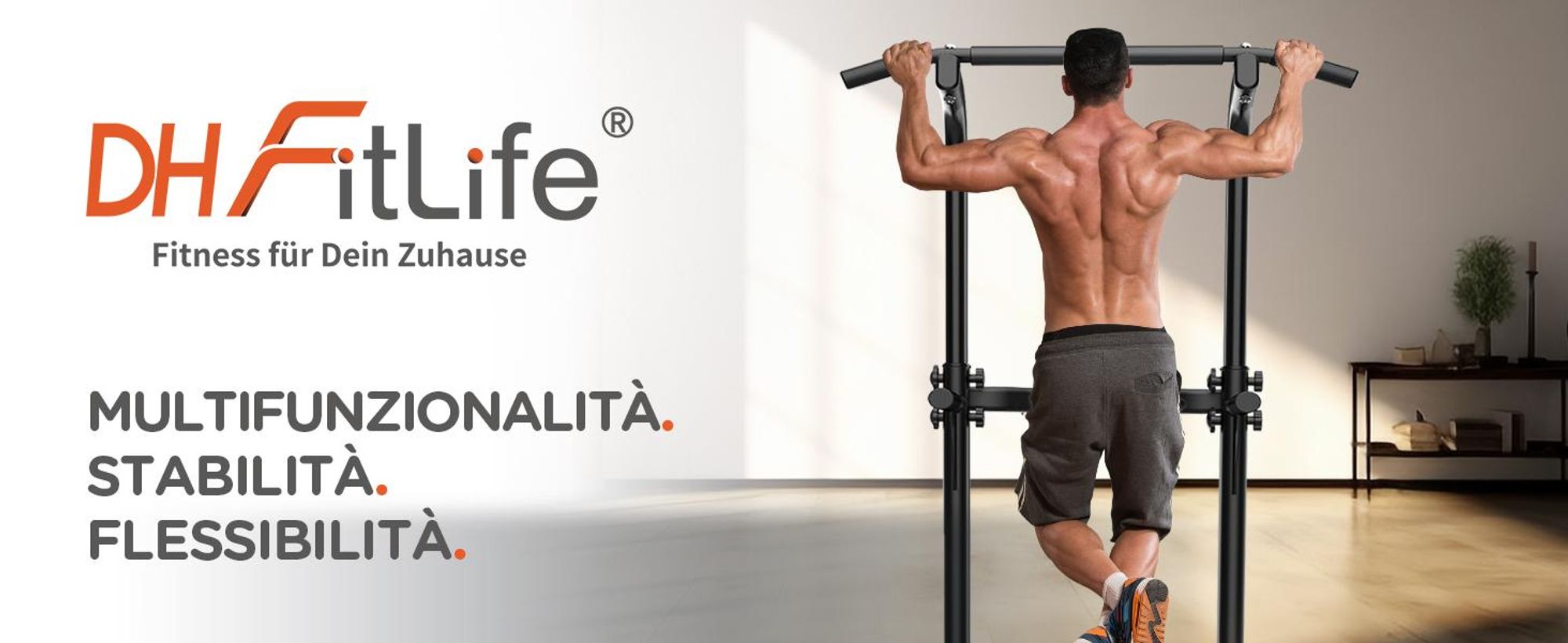 DH FitLife Power Tower - Stazione Fitness Multifunzionale con Barra per Trazioni e Dip Parallele, Power Rack per Home Gym