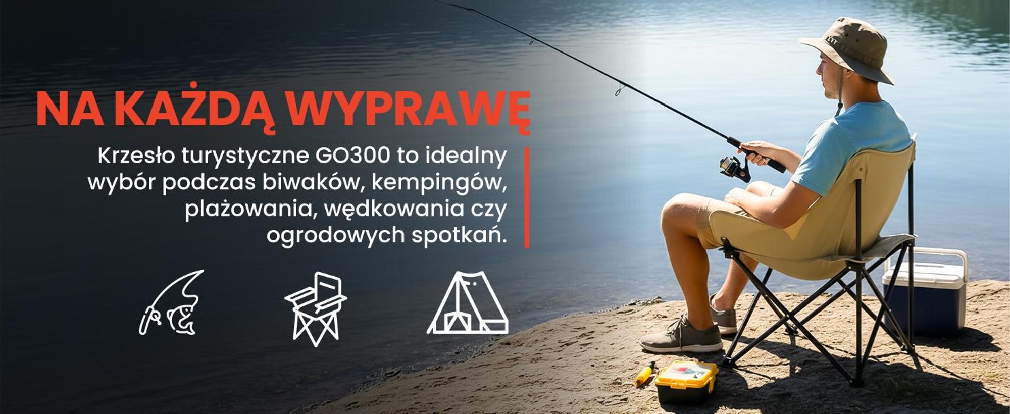 Krzesło turystyczne kempingowe beżowe z uchwytem na butelkę i podłokietnikami
