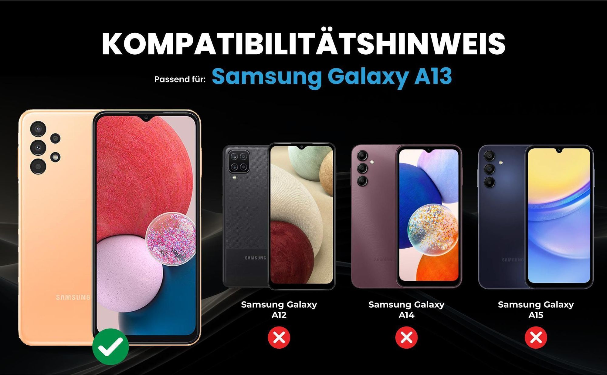 Kompatibilitätshinweise Hülle für Samsung Galaxy A13
