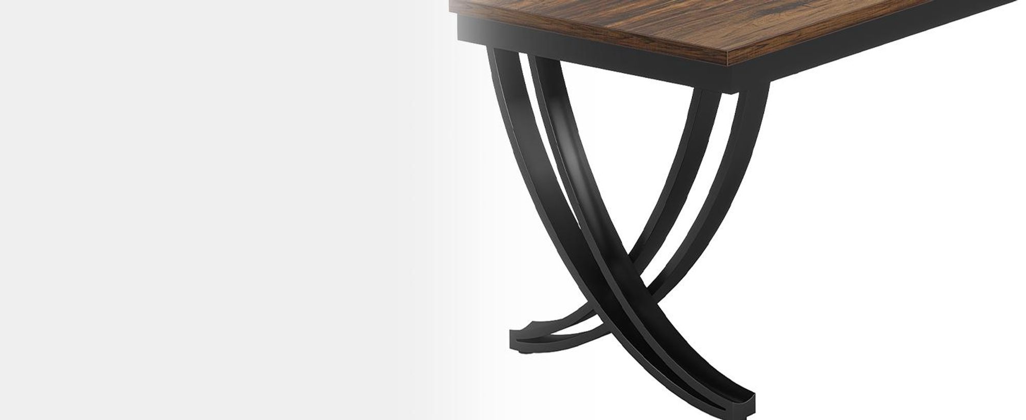 Tribesigns Esstisch, Industrieller Küchentisch für 6–8 Personen, Rechteckiger Esstisch mit Metallbeinen für Esszimmer, Küche, Braun, 200 x 70 x 75 cm