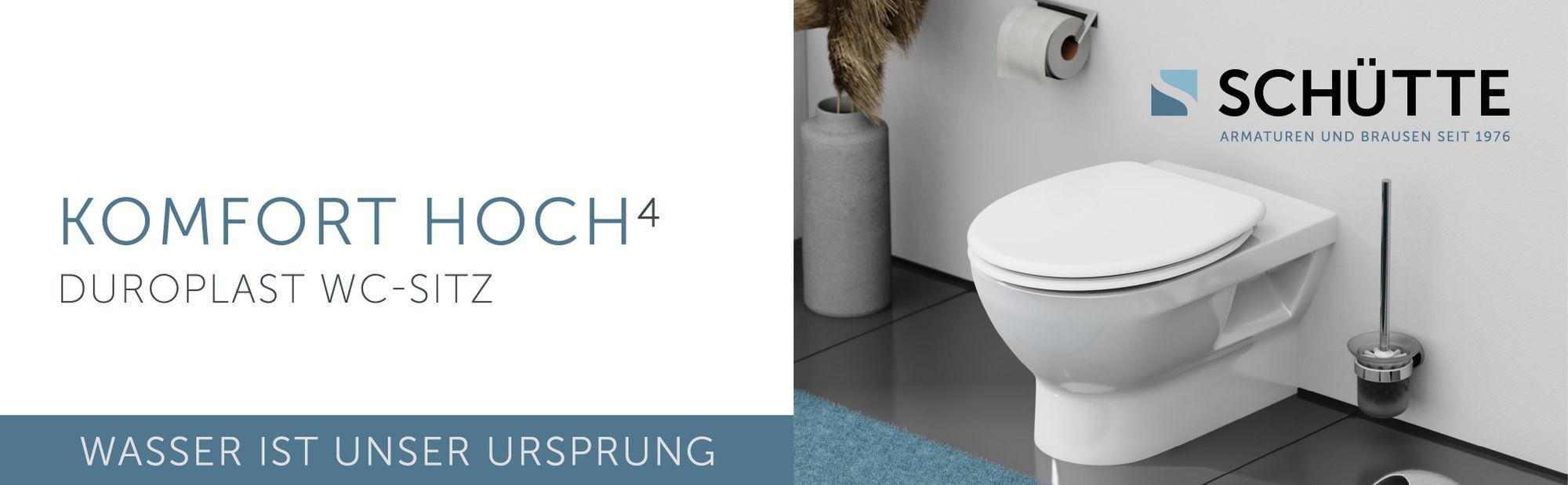 SCHÜTTE WC Sitz WHITE, Duroplast Toilettendeckel mit Absenkautomatik, Klobrille, Klodeckel, Toilettensitz Weiß