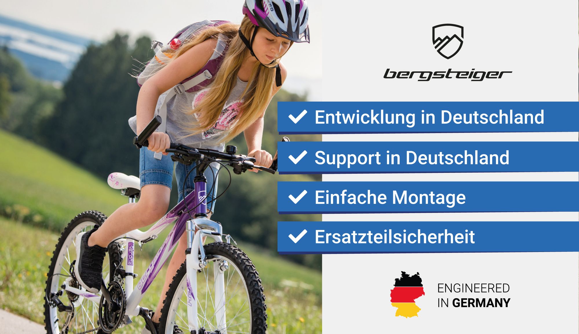 Bergsteiger Verona 24 Zoll Kinderfahrrad, geeignet für 8, 9, 10, 11 Jahre, Shimano 18 Gang-Schaltung, Mountainbike mit Gabel-Federung, Mädchen-Fahrrad