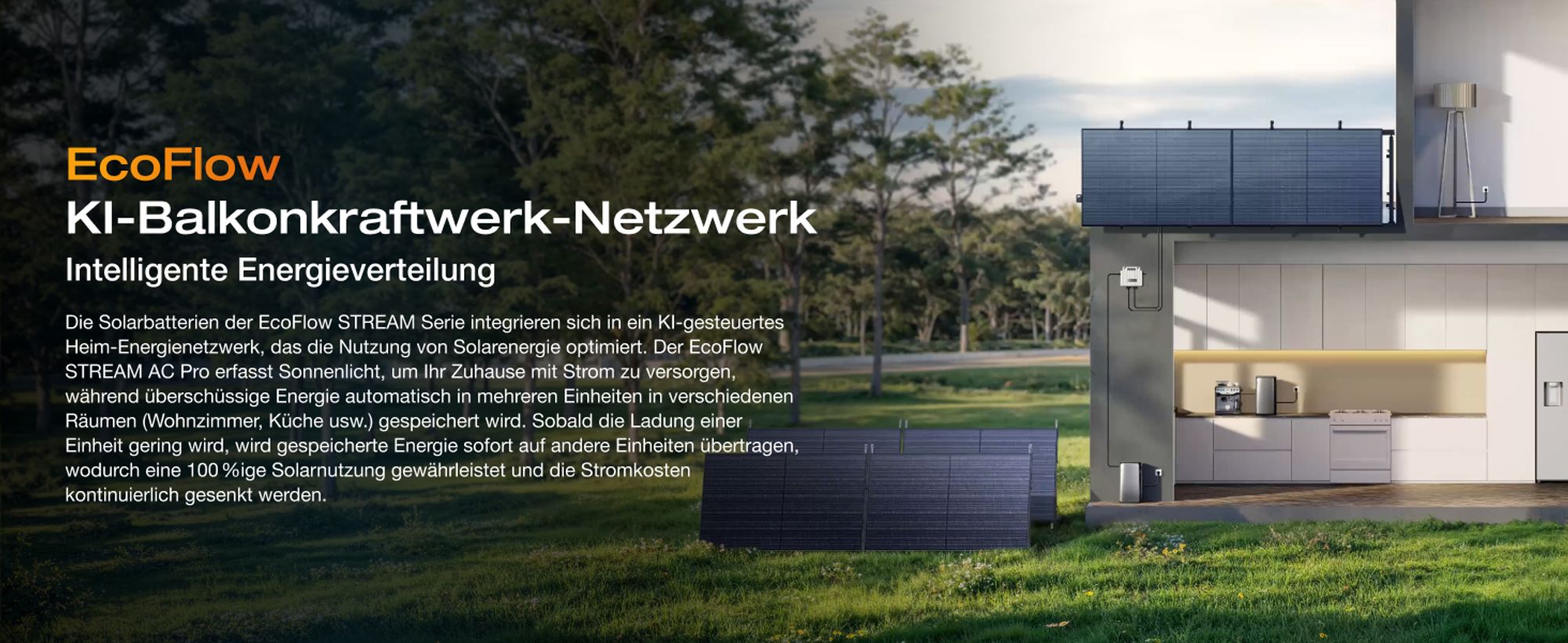 EcoFlow STREAM AC Pro 1,92 kWh – Balkonkraftwerk mit Speicher | 100 % Kompatibel mit allen Mikro-Wechselrichtern | 1 200 W Ausgang