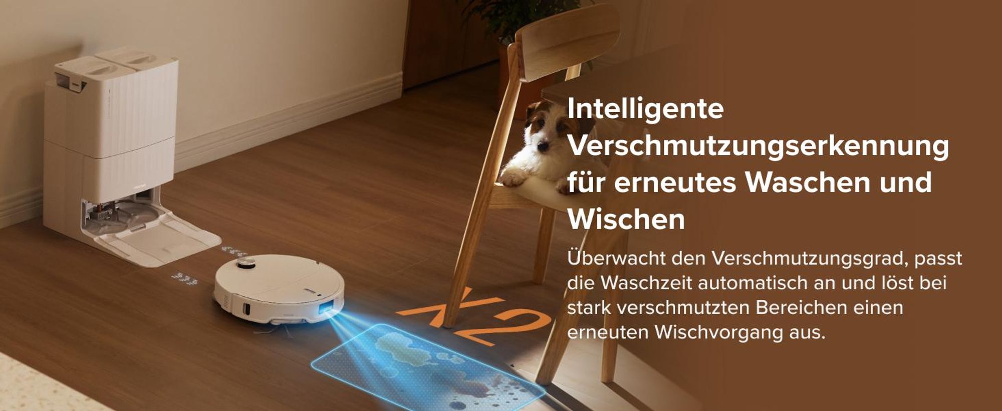 Roborock Qrevo Edge 2 Staubsauger Roboter, 25.000 Pa Saugroboter mit Wischfunktion, Wischmopp-Hebefunktion, 80 °C Moppwäsche mit heißem Wasser, Weiß